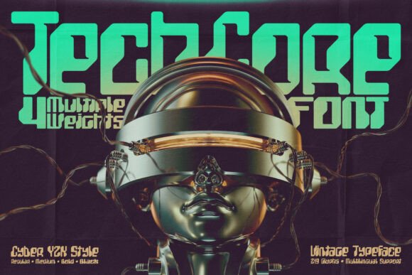 Techcore Font: A Cyber-Vintage Typeface for Clearer Campaigns